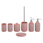 Sand Stone Polyresin Bathroom Accessories Silver Hand Painted PINK Color