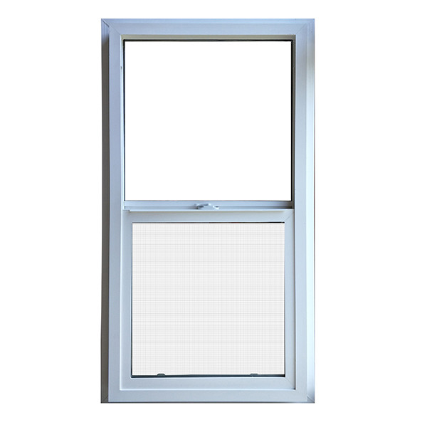 Customized UPVC Single Hung Window White Chinese Top Hardware, Apartment Vertical Hung Windows