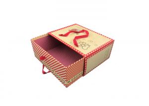 China Exquisite Fancy Bow Tie Brown Kraft Paper Gift Bags Drawer Sliding Design on sale