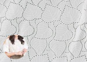 Wholesale Off White Eyelet Cotton Lace Fabric Leaf Embroidery Patterns For Dresses Blouses from china suppliers