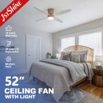 Modern Design 6 Speeds MDF Blades Ceiling Fan Light Rose Gold Color and Low