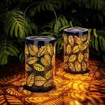 Metal Hollow 2700K 200mm 1W LED Solar Garden Lanterns