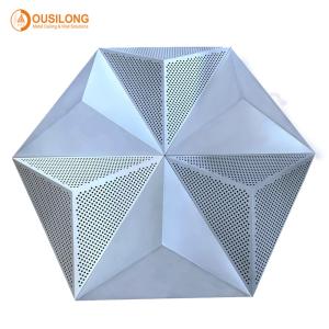 Wholesale Decorative Pressed Snap Clip In 3D Triangle Ceiling Acoustical Special Design Suspended Metal Panel from china suppliers