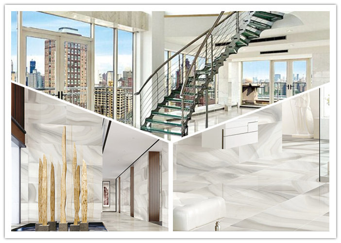 Frost Resistant Marble Look Porcelain Tile For Bathroom / Bedroom