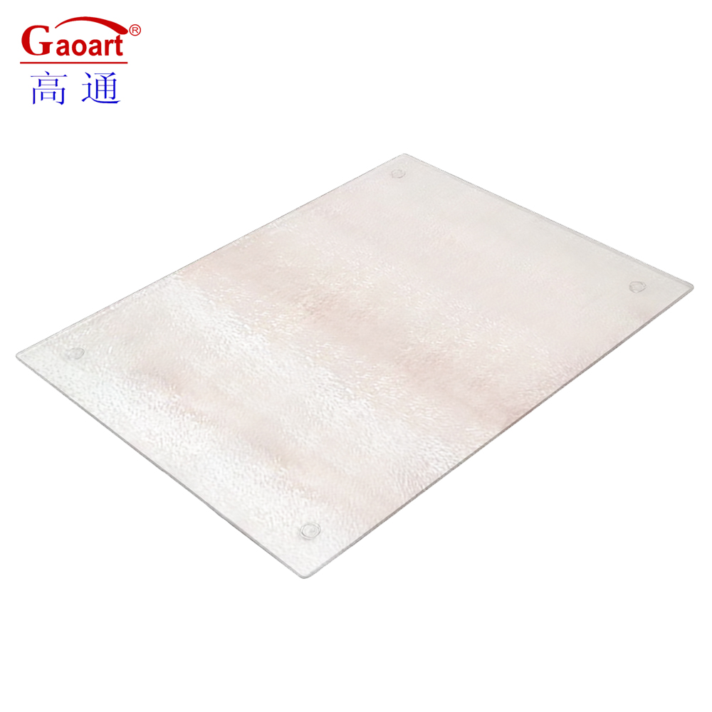 All-Season Golden Silk No Design Unbreakable Square Kitchen Cheese Glass Cutting Board