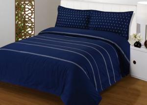 China 4Pcs Blue Bedding Sets , 100% Cotton Diamond Embroidered Navy Simple Bedding Sets on sale