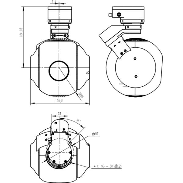 Electro Optical Infrared System UAV Multispectral Camera 3 Axis 1kg