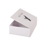 White Color Custom Wig Packaging Boxes With Black Logo Printing Ribbon Bow