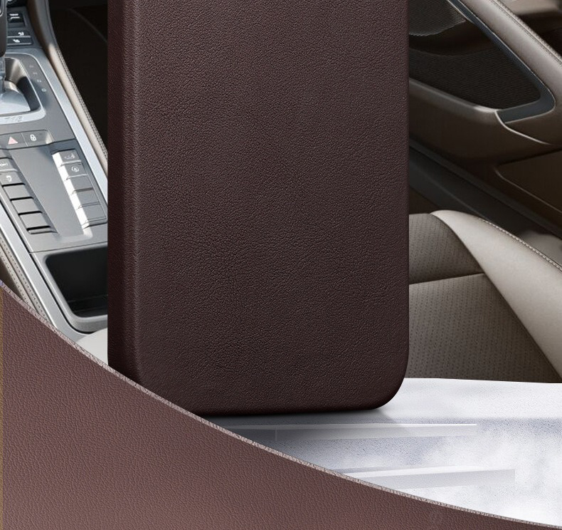 MN-1748 Genuine Leather Magnetic Phone Case Multifunctional Strong Magnetic for iPhone 15