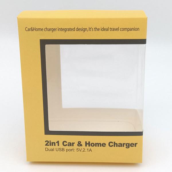 Eco Friendly Car Charger Packaging Box Custom Paper Boxes With Clear Window