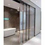 Interior Frameless Tempered Glass Sliding Door Synchronous Soft Closing