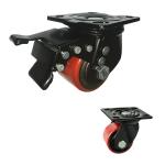 PU 75mm Low Profile Heavy Duty Casters , 500kg High Capacity Polyurethane Wheels