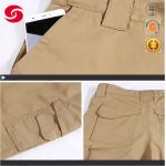 8 Pockets Khaki Tactical Pants 65% Polyester 35% Cotton Anti Pilling