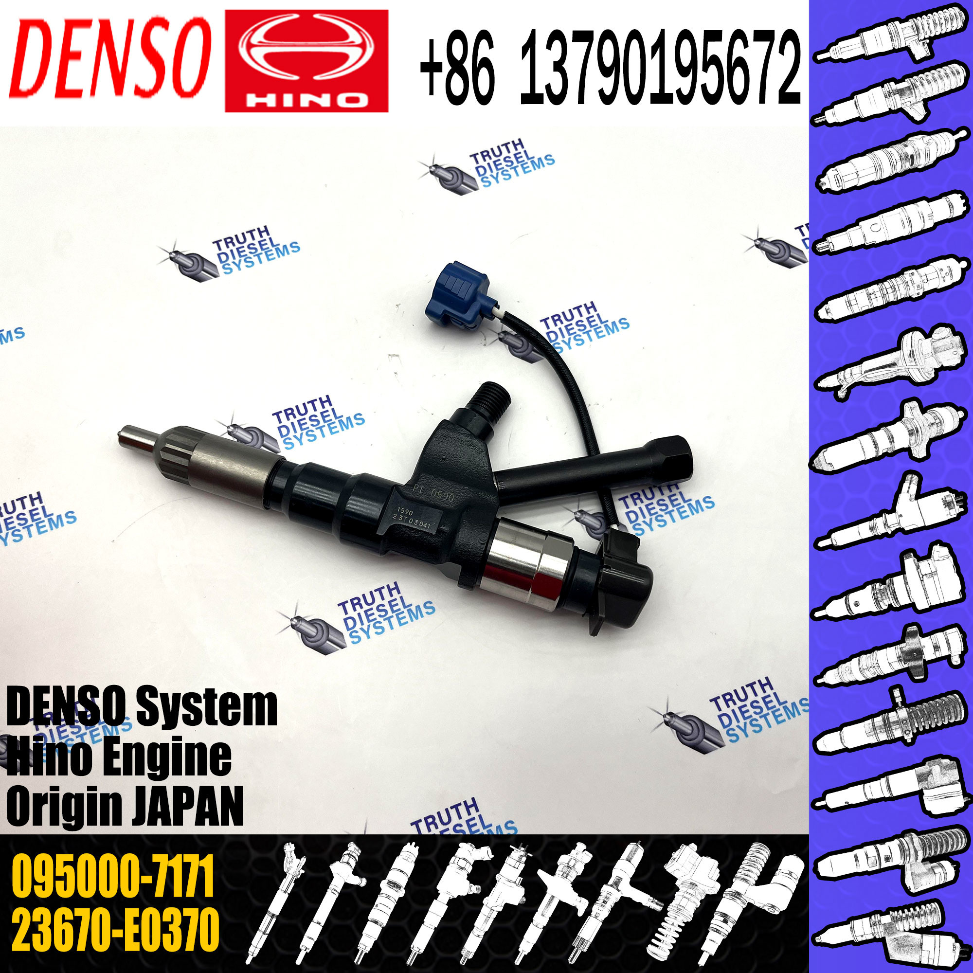 23670-E0370 095000-7170 095000-7171 095000-7172 095000-7173 095000-7174 Fuel Diesel Injector for Hino