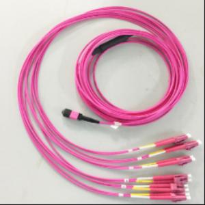 Wholesale OM3 OM4 Multimode Fiber Patch Cable Pink 24 Fiber MPO Connector from china suppliers