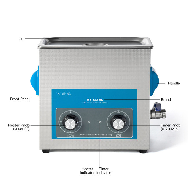 300W Ultrasonic Cleaning Machine Knob Adjust Timer And Temperature For Parts Fuel Injector Tattoo Equipment