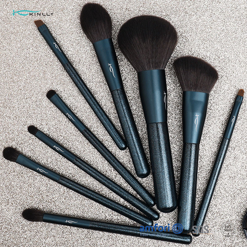 9pcs Wooden Handle Makeup Brushes