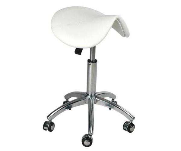 Ergonomic Saddle Seat Office Chair Stool , White Saddle Leather Chair Swivel