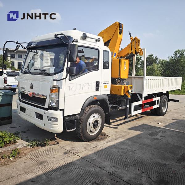 HOWO Cargo Carrying Crane Truck 290HP Belt Ladder 5-Ton Railboard Flat Plate