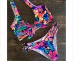 2019 Ruffle Women Swimsuit Cross Bandage Swimwear Push Up Bikini Set Beach