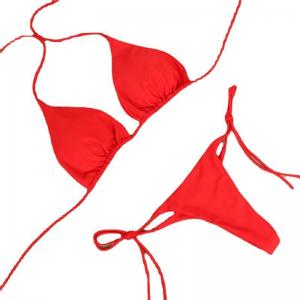 Wholesale Garter Sexy Lingerie Bra Set With Push Up Bra Swimwear Bikini String Bathing For Fat Women from china suppliers
