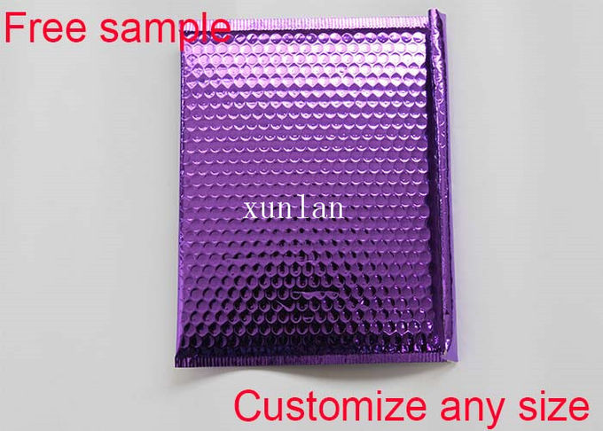 Any Size Logo Metallic Bubble Mailers 2 Sealing Sides With Light Bubble Linings