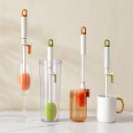 3 IN 1 Multifunction Long Handle Cup Lid Cleaning Brush Cup Washing Brush
