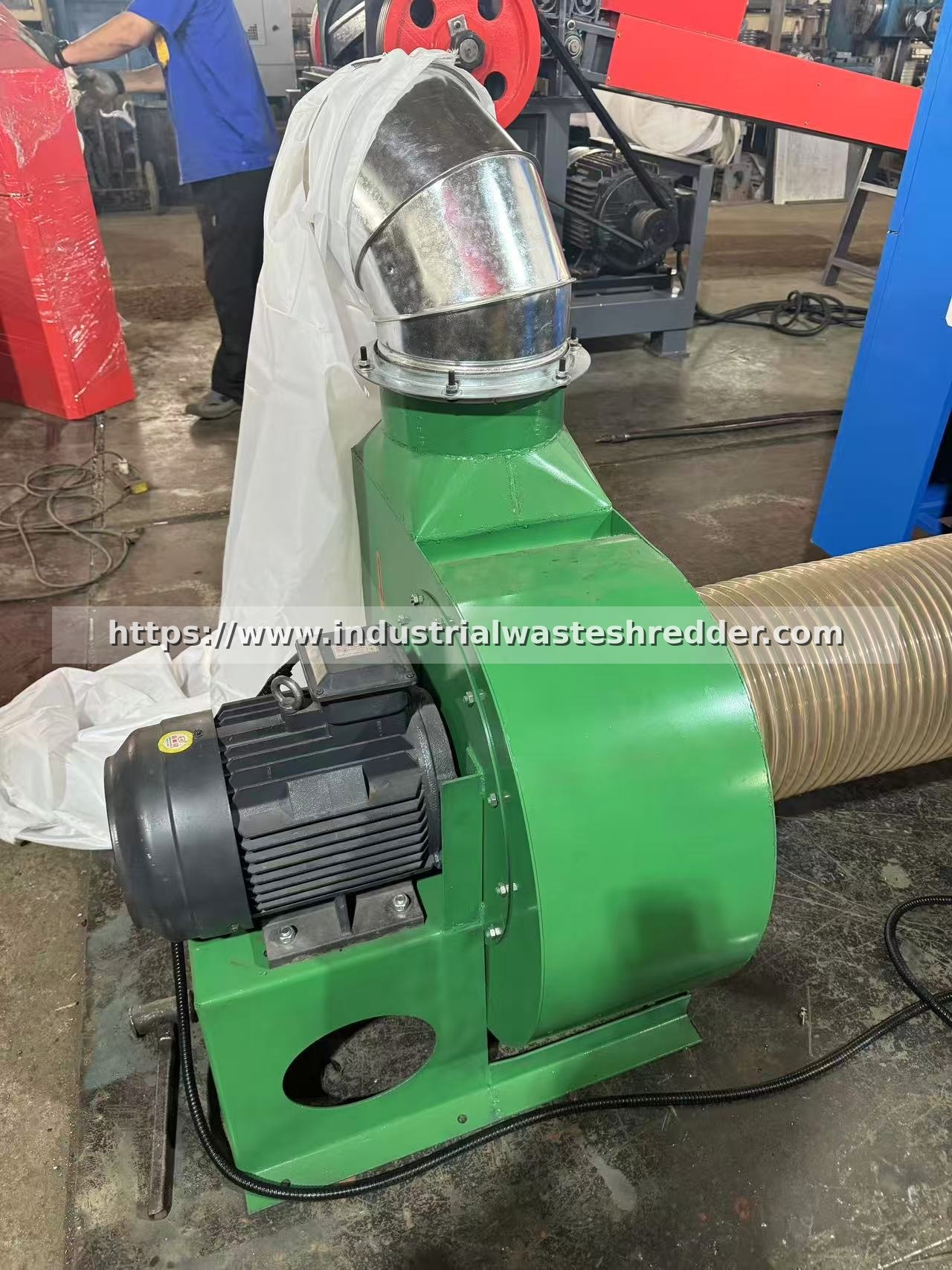 Mattress Edge Shredder Machine Sponge Fabric Waste Crusher High Efficiency Blower Discharge