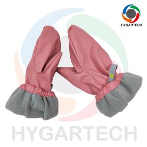 Wholesale Warm And Unisex PU &amp; Polyester Waterproof Windproof Lined Pink Skiing Gloves from china suppliers