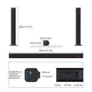 Wholesale 2-Inch Woofer 4 x 2.0 Channel Wireless Bluetooth Soundbar Speaker with ABS Metal Cover from china suppliers