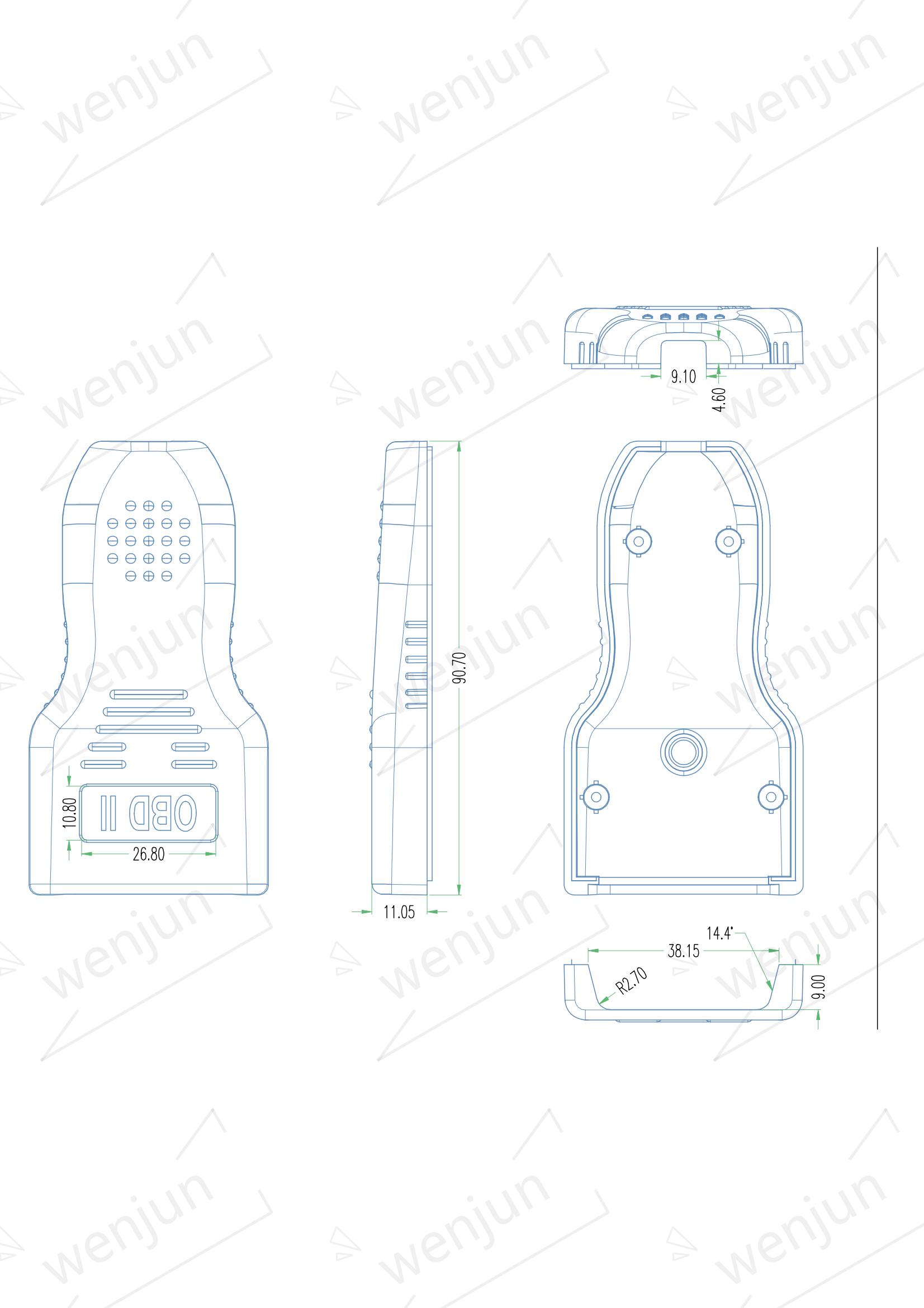 Car OBD2 16Pin Gourd Shaped Housing Male Connector Plug Adapter OBD Wiring Adapter Shell