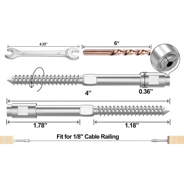 Industrial Grade Toothless Locking Screw Terminal for Easy Installation in Cable Railing Systems
