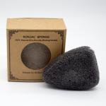 BSCI Scallop Shape Bamboo Charcoal Face Sponge Konjac For Sensitive Skin