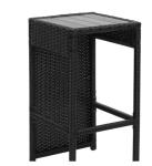 ODM OEM Rattan Woven Outdoor High Table And Bar Stools Leisure Hotel Dining Set