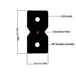 Anti - Corrosion 3*2mm Indoor Fiber Cable , Butterfly Flat Ivory Fiber Drop