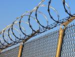 Zinc Coated Galvanized Steel Chain Link Fence Application With Razor Barbed Wire