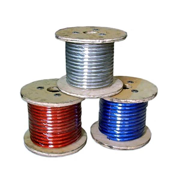 PVC/PP/PE/PA Coated Stainless Steel Wire Rope 6X7 FC/6X7 IWS 1/32'' 3/64'' 1/16'