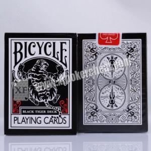 China Bicycle Black Tiger Ellusionist Plastic Playing Cards With Invisible Ink Markings on sale