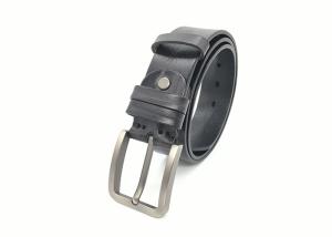 Wholesale BRACHI Single Prong Buckle Mens Casual Leather Belt / Jeans Black Belt from china suppliers