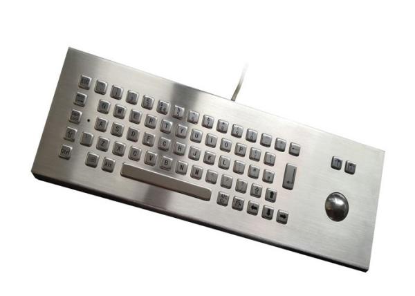 Movable Metal Mechanical Keyboard With Trackball , Dust Proof Stainless Steel