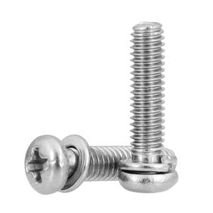 Wholesale Titanium Coating Surface Treatment Polishing Pan Head Cross Recessed Combination Screw for Extensive Use GB9074.7 from china suppliers