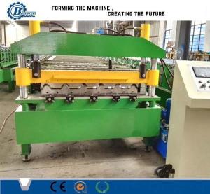 China Automatic PLC Control Glavanized Trapezoidal Roofing Sheet Roll Forming Machine With Hydraulic Station on sale