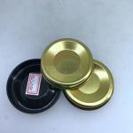Gold Silver Iron Round Can Cover / ID73mm 300# Paper Tube Tin Bottom Lids