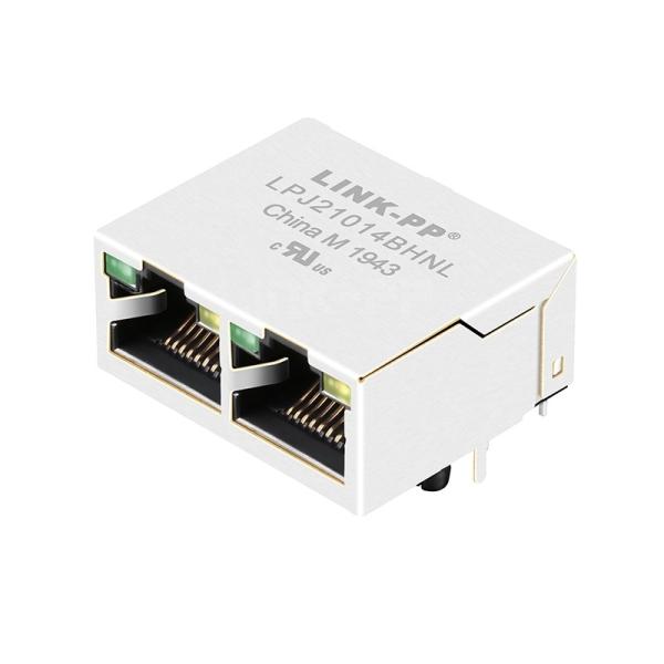 LPJ21014BHNL 10/100 Base-T 1x2 Port Integrated RJ45 Connectors Tab Up Green