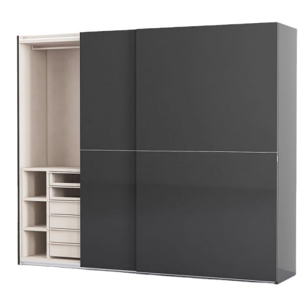 DTC Hardware 2500mm Bedroom Wardrobe Closets Sliding Mirror Wardrobe With