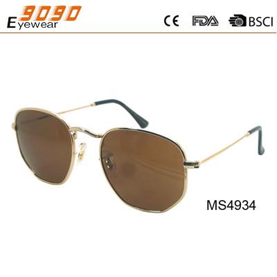 2018 fashion metal with 100% UV protection lens,brown lens, suitable for men and