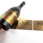Eco Friendly Texture Art Paper Wine Label Custom Embossed Gold Foil Stamping