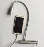 Middle Size Silver 12V 1W Touch Switch Flexible Gooseneck Mount Kids LED Reading