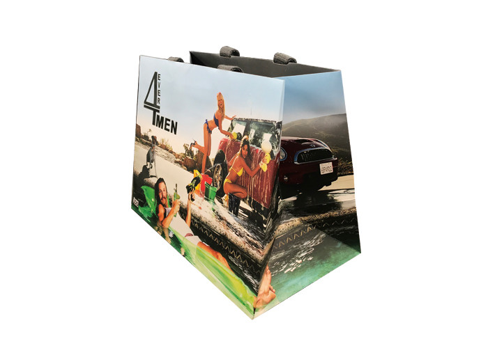 Luxury Foldable Personalized Paper Shopping Bags Happy Holiday Style