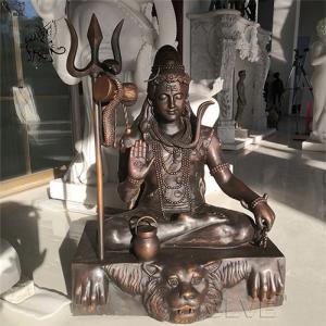 Wholesale Hindu God Bronze Lord Shiva Statue Indian God Brass Sitting Buddha Sculpture from china suppliers